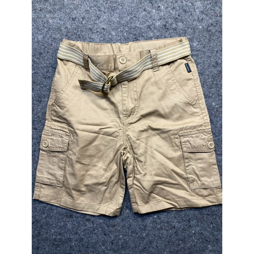 Ring of Fire Cargo Messenger Shorts Boys 10 Khaki Beige 100% Cotton 26'' Waist